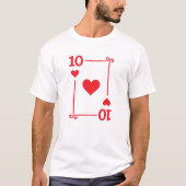 Kaarten afspelen - Tien Kaart harten ontwerp T-shirt (Voorkant)