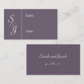 Kaarten-aubergine met bladwijzer plaatskaartje (Voorkant / Achterkant)