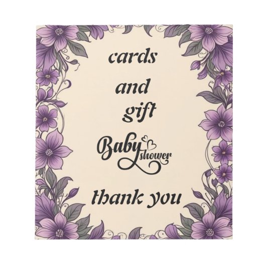 kaarten baby shower notitieblok (Voorkant)