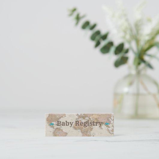 Kaarten baby shower register mini visitekaartje (Staand voorkant)