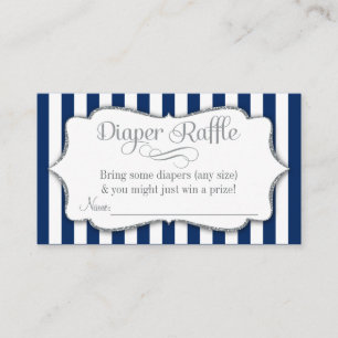 Kaarten Baby shower van Navy Silver Diaper Raffle
