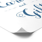 Kaarten Berichten Biggenbord Blauw Geel Floral Poster (Hoek)