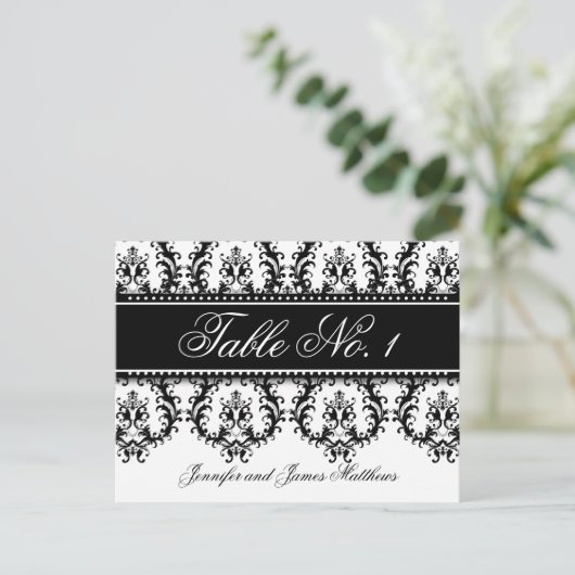 Kaarten bindtafel Damask Names Black (Staand voorkant)
