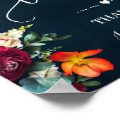 Kaarten Bruiloft Bruidsshower Navy Wijn Bord Poster (Hoek)