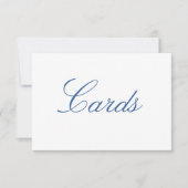 "Kaarten" bruiloft teken, blauw elegante kalligraf Bedankkaart (Voorkant)