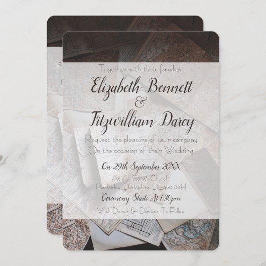  kaarten bruiloft uitnodiging (Voorkant / Achterkant)