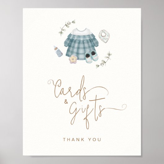 Kaarten & Cadeaubordje Boho Kleding Baby shower Poster (Voorkant)