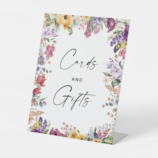 Kaarten & Cadeaubordje Tuin Bloemen Vrijgezellenfe Reclamebord Met Voetstuk (Voorkant)