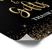 Kaarten & Cadeaubordje Zwart & Goud Glitter Confet Poster (Hoek)