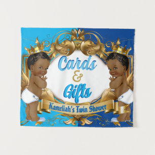 Kaarten & Cadeaus Blauw Gouden Koninklijke Tweel Wandkleed