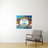 Kaarten & Cadeaus Blauw | Gouden Koninklijke Tweel Wandkleed (In Situ (horizontaal))