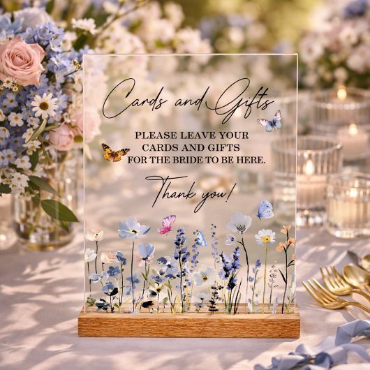 Kaarten & Cadeaus Blauwe Klokjes Bruidsbruiloft Acryl Bord