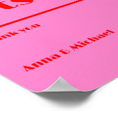 Kaarten Cadeaus Bold Typografie Roze Rood Huwelijk Poster (Hoek)