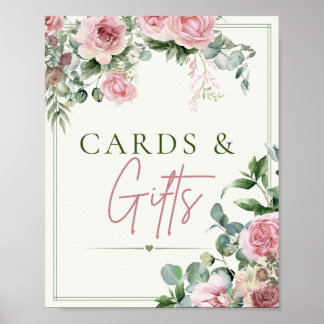 Kaarten & Cadeaus Bord | Bruiloft bloemenshowers Poster