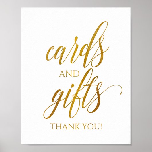 Kaarten & Cadeaus Bord Luxe Typografie (Nep Goud F Poster (Voorkant)