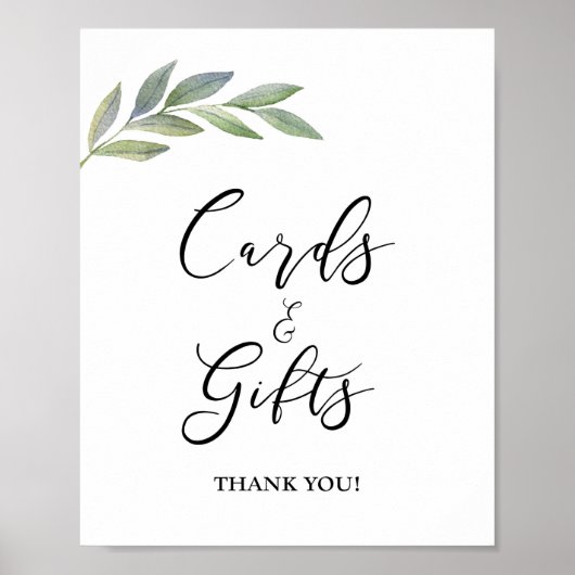 Kaarten & Cadeaus Bord Olive Leaf Greenery Bord Poster (Voorkant)