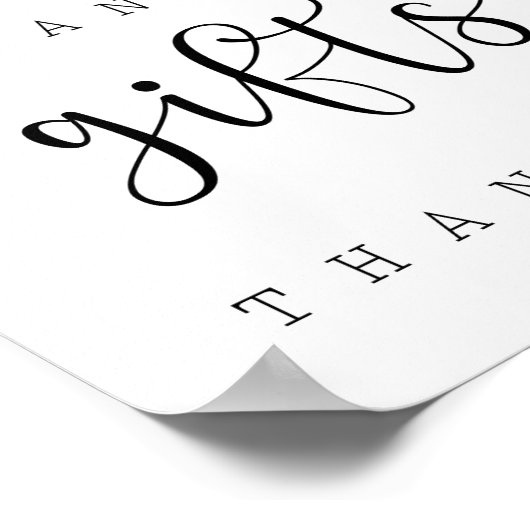 Kaarten & Cadeaus bord Poster (Hoek)