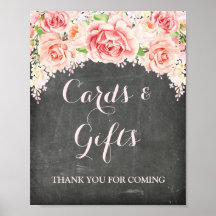 Kaarten Cadeaus Bord Roze Aquarel Bloemenkalkbord