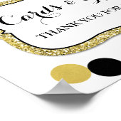 Kaarten Cadeaus Bord Witte Zwarte Gouden Confetti Poster (Hoek)