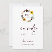 Kaarten & Cadeaus Bruiloft Shower Bord Sunflowers (Voorkant)