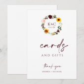 Kaarten & Cadeaus Bruiloft Shower Bord Sunflowers (Voorkant / Achterkant)