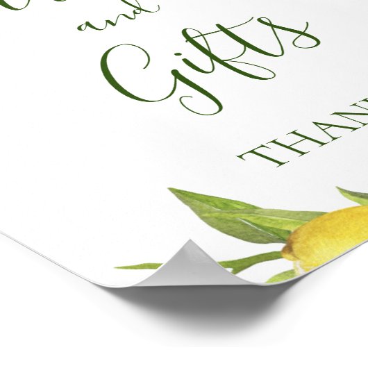 Kaarten & Cadeaus Citroenen Bloesem en Groenelemen Poster (Hoek)