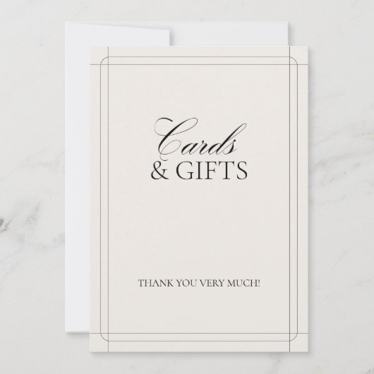 Kaarten & Cadeaus  Classic Lichtgrijs bord (Voorkant)