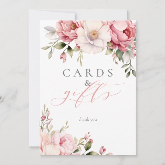 Kaarten Cadeaus Elegant Roze Bloemen Baby shower T (Voorkant)