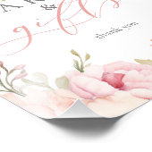 Kaarten Cadeaus Elegant Roze Bloemen Baby shower T Foto Afdruk (Hoek)