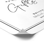 Kaarten & Cadeaus Elegante Zwarte & Witte Bruidsdo Poster (Hoek)