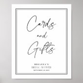 Kaarten & Cadeaus Elegante Zwarte & Witte Bruidsdo Poster (Voorkant)