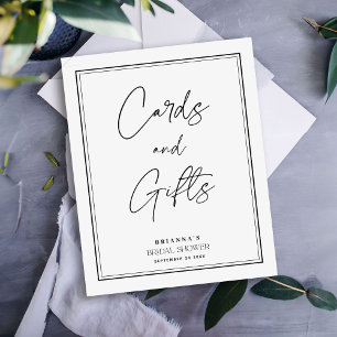 Kaarten & Cadeaus Elegante Zwarte & Witte Bruidsdo Poster