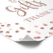 Kaarten & Cadeaus Feestbordkaart Roze Gouden Glitt Poster (Hoek)