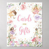 Kaarten & Cadeaus Floral Fairy Garden Verjaardagst Poster (Voorkant)