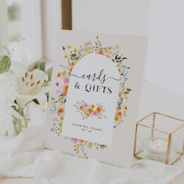 Kaarten & Cadeaus | Florale Boho Bruiloft Reclamebord Met Voetstuk