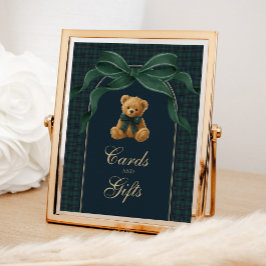 Kaarten & Cadeaus: Geruite Polo Teddybeer Baby Sho Poster