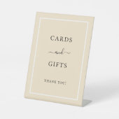 Kaarten Cadeaus Goud Party Beige Cream Reclamebord Met Voetstuk (Voorkant)