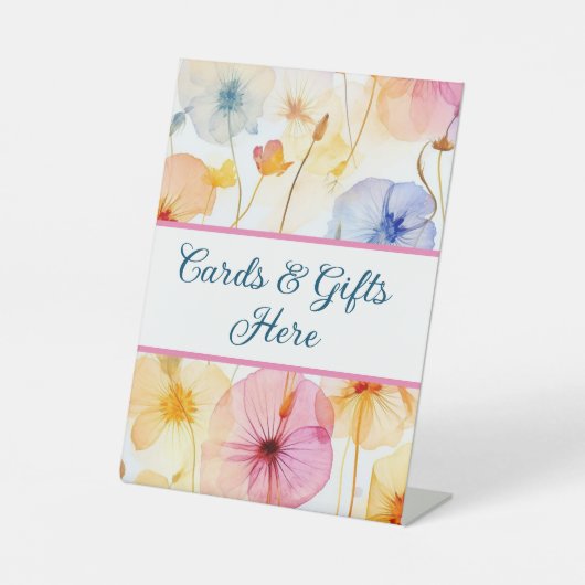 Kaarten & Cadeaus hier bruiloft cadeau tafel teken Reclamebord Met Voetstuk (Voorkant)