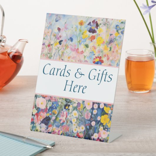 Kaarten & Cadeaus hier bruiloft cadeau tafel teken Reclamebord Met Voetstuk (Insitu)