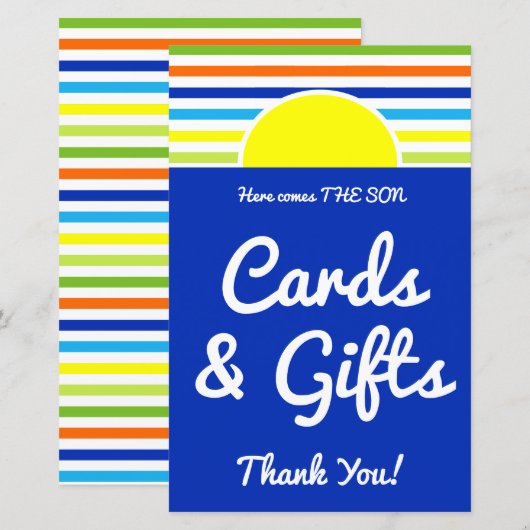 Kaarten & Cadeaus Hier komt de zoon Baby shower te (Voorkant / Achterkant)