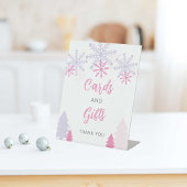 Kaarten & Cadeaus Kleine Sneeuwvlok Baby shower Wi Reclamebord Met Voetstuk