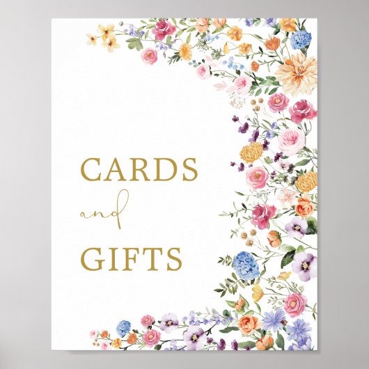 Kaarten & Cadeaus Kleurrijke Spring Wildflowers Si Poster (Voorkant)