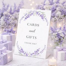 Kaarten cadeaus lavendel viooltje bloemen watergek reclamebord met voetstuk