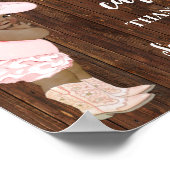 Kaarten & Cadeaus Little AA Cowgirl Baby shower Si Poster (Hoek)