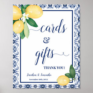 Kaarten & Cadeaus Mediterraan Citroenen Huwelijksb Poster