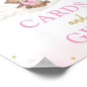 Kaarten & Cadeaus Moon Teddybeer Roze Gouden Ballo Poster (Hoek)