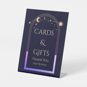 Kaarten & Cadeaus Mystiek Rainbow Blue Sun Moon St Reclamebord Met Voetstuk