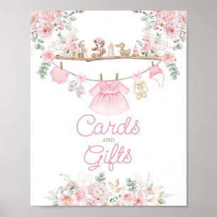 Kaarten & Cadeaus Roze Babykleding Bloemen Kleding Poster