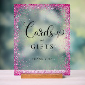 KAARTEN & CADEAUS Roze Glitter Bruiloftsfeest Acryl Bord (Neutraal)