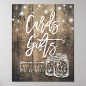 Kaarten & Cadeaus Rustic Huwelijk Houten Metselwer Poster (Voorkant)